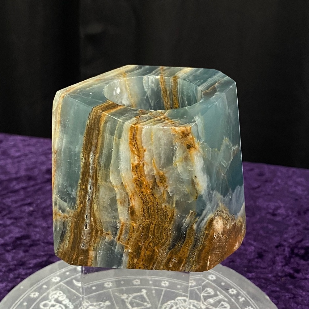 Blue Onyx Candle Holders 🦋🤎🦋